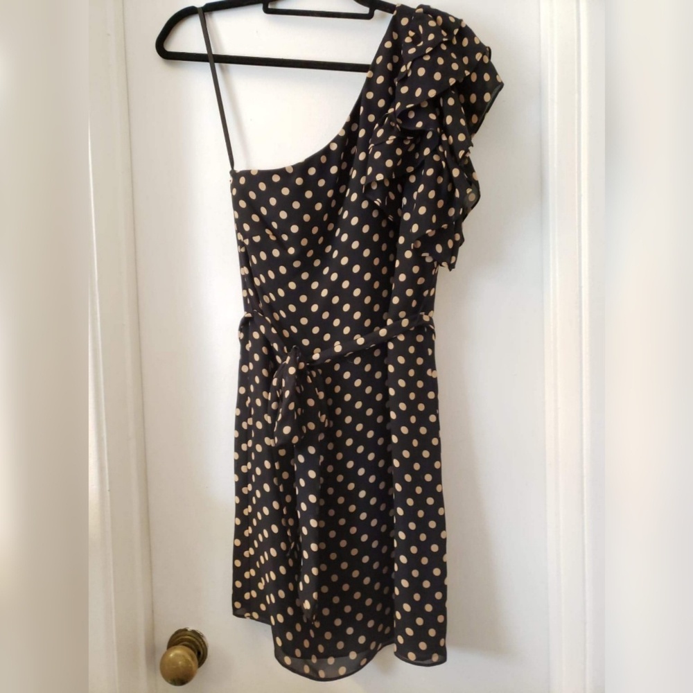 Milly Black and Tan polka dot dress
